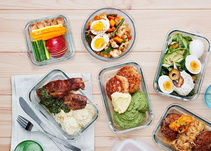 MCIRCO Glass Food Storage Containers - 30-Piece Airtight Meal Prep Set with Snap Locking Lids | Microwave & Oven Safe