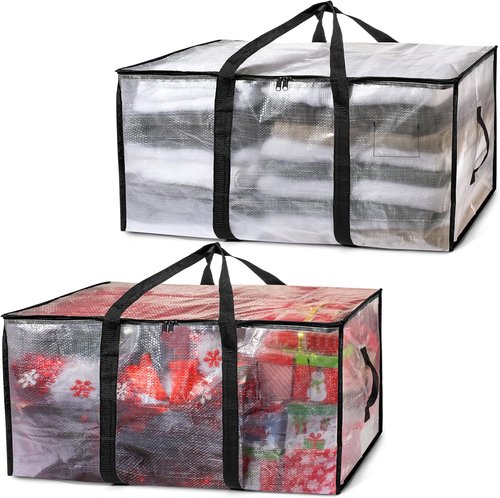 ClearSpace Oversized Moving Bags - Heavy-Duty Storage Bags with Backpack Straps & Zippers | 2 Pack