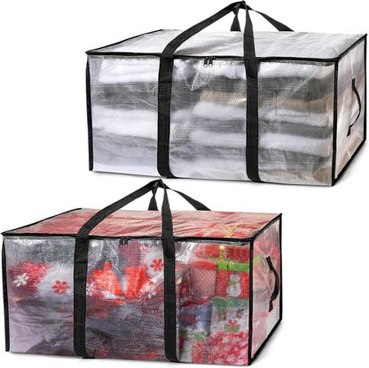 ClearSpace Oversized Moving Bags - Heavy-Duty Storage Bags with Backpack Straps & Zippers | 2 Pack