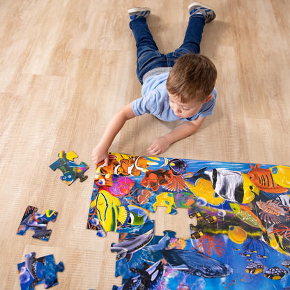 Melissa & Doug Jumbo Underwater Ocean Floor Puzzle - 48-Piece Educational Activity for Kids Ages 3+ (2 x 3 Feet)