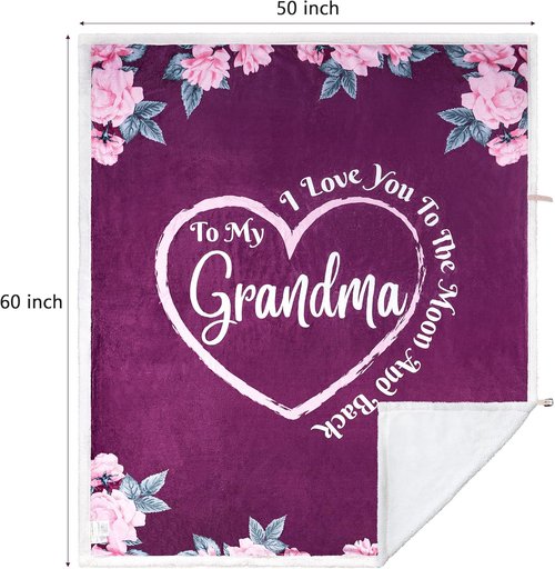 Grandma Blanket - Thoughtful Birthday & Christmas Gifts for Grandma | Cozy & Warm Keepsake