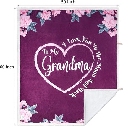 Grandma Blanket - Thoughtful Birthday & Christmas Gifts for Grandma | Cozy & Warm Keepsake