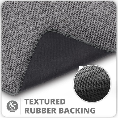 Bosap Bath Mat,Ultra Thin Bathroom Runner Rugs,Large Bath Mats for Bathroom,Quick Dry,Non-Slip,Machine Washable,Low Pile,Bath Rug,Shower Outside,Sink,Home Decor Accessories.Dark Grey,3'x4'(36x48inch)