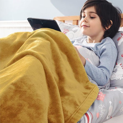 Bedsure GentleSoft Fleece Blanket - Cozy Small Throw for Kids, 43x55 Inches, Gold Color