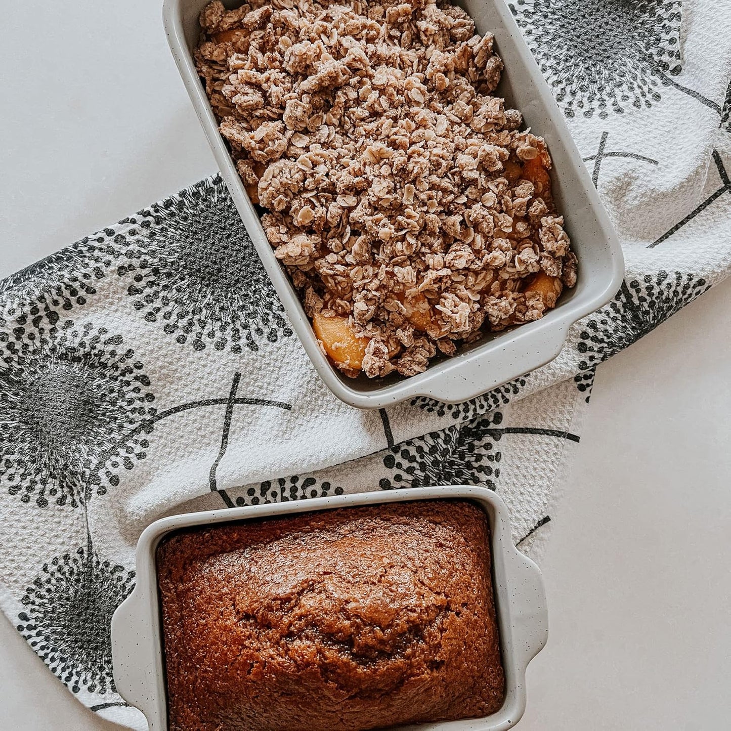Mora | Ceramic Baking Dishes Set of 2 - Versatile Casserole & Loaf Pans, 7x11 in, Grey Porcelain