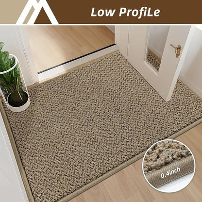 COSY HOMEER Door Mat - Non-Slip Absorbent Entryway Rug | 20" x 32" Taupe Washable Floor Mat