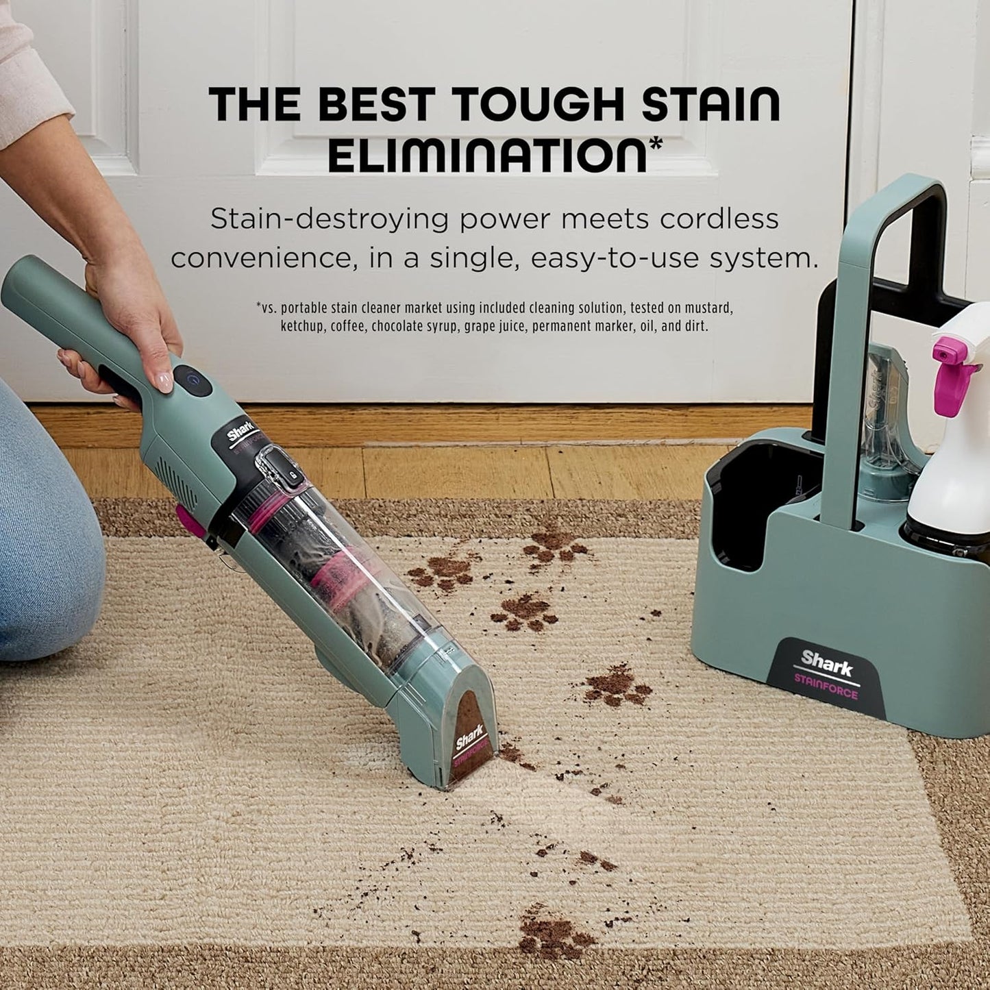 Shark StainForce Cordless Portable Spot & Odor Remover System - Dual-Formula Refill 2-Pack, 2x 16.9oz for Carpets & Rugs