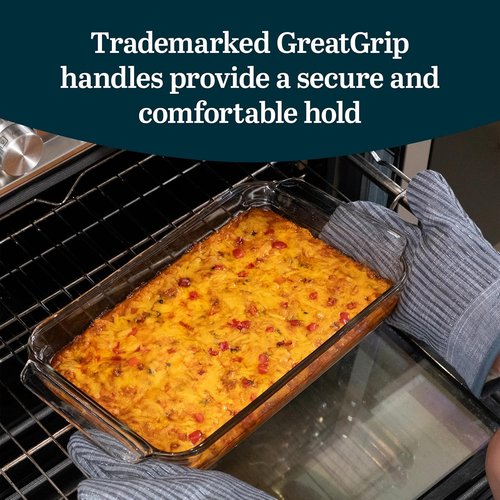 Libbey Premium 5-Piece Glass Baking Dish Set - Stackable Casserole Dishes with Lids for Lasagna & Brownies