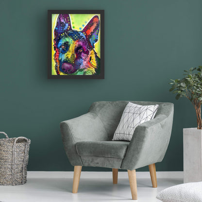 Trademark Fine Art ' German Shepherd ' Black Frame by Dean Russo 16x20