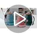Blue Cat Mug Warmer Set for Desk with Heated Cup and Spoon