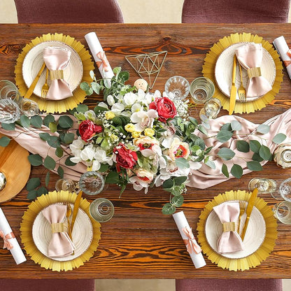 Bright Gold Charger Plates 50 Pcs, 13 Inch Round Plastic with Rim - Variation: Bright Gold+50
