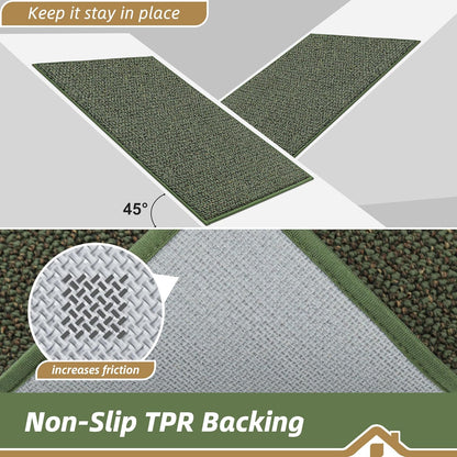 BEQHAUSE Dirt Trapper Door Mat - Non-Slip, Washable, Absorbent Entrance Mat | 32" x 72", Green