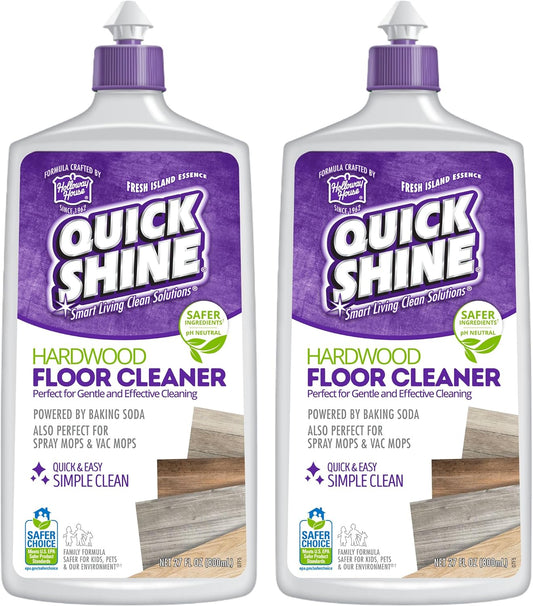 Quick Shine Hardwood Floor Cleaner - 27oz, 2-Pack | Streak-Free, No Rinse Formula | Safe & Effective Cleaning