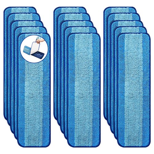 BYOFI 15-Pack Microfiber Mop Pads for Bona Mpo- Washable Reusable Refills for Hardwood, Tile & Multi-Surface Floors | Pet Hair & Stain Remover