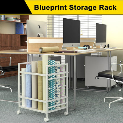 Wrapping Paper Organizer by [Brand Name] - Mobile Storage Solution with 20 Slots & Silent Wheels | Ideal for Home, Office, School (Black)
