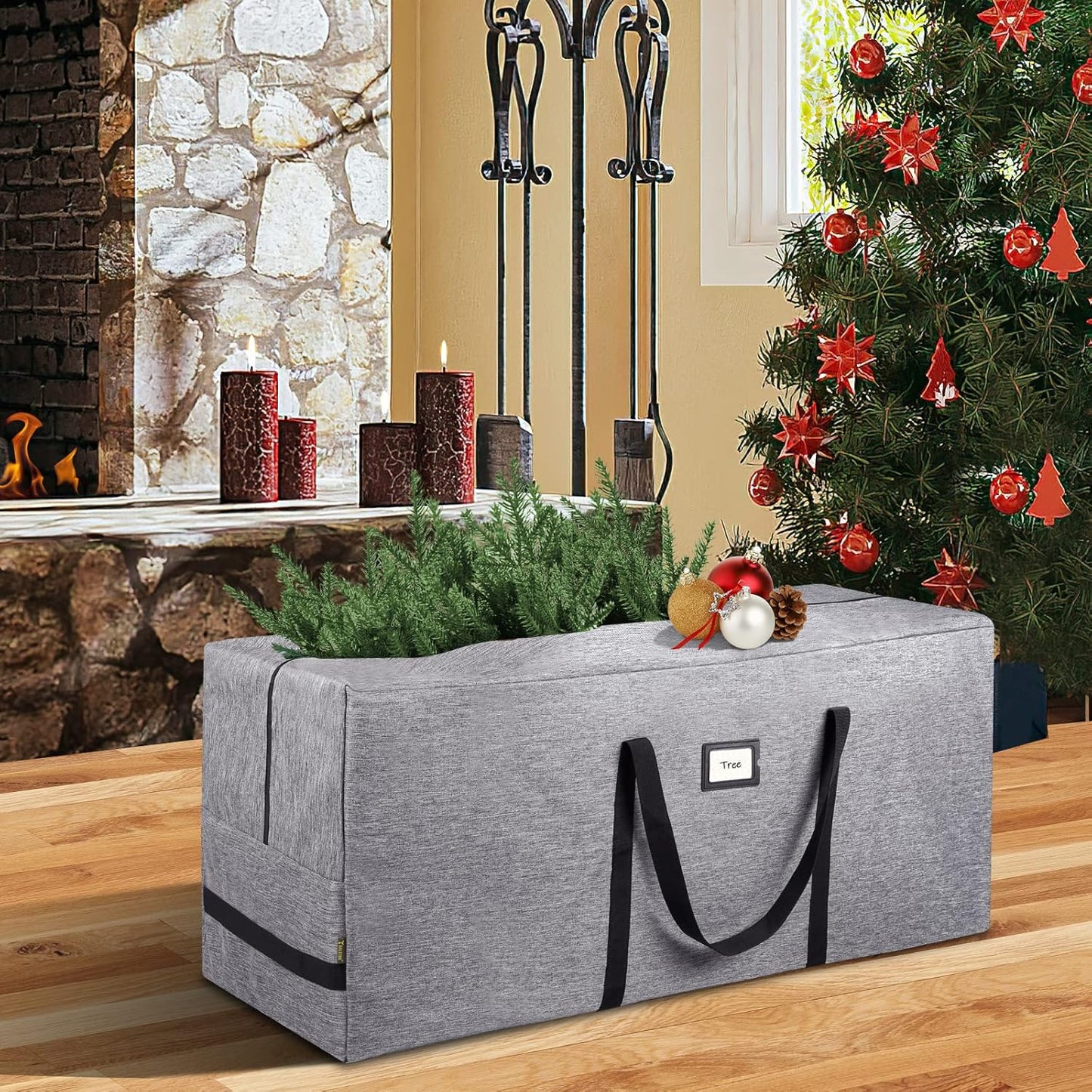 BALEINE Christmas Tree Storage Bag - 7.5FT with Christmas Wrapping Paper Organizer