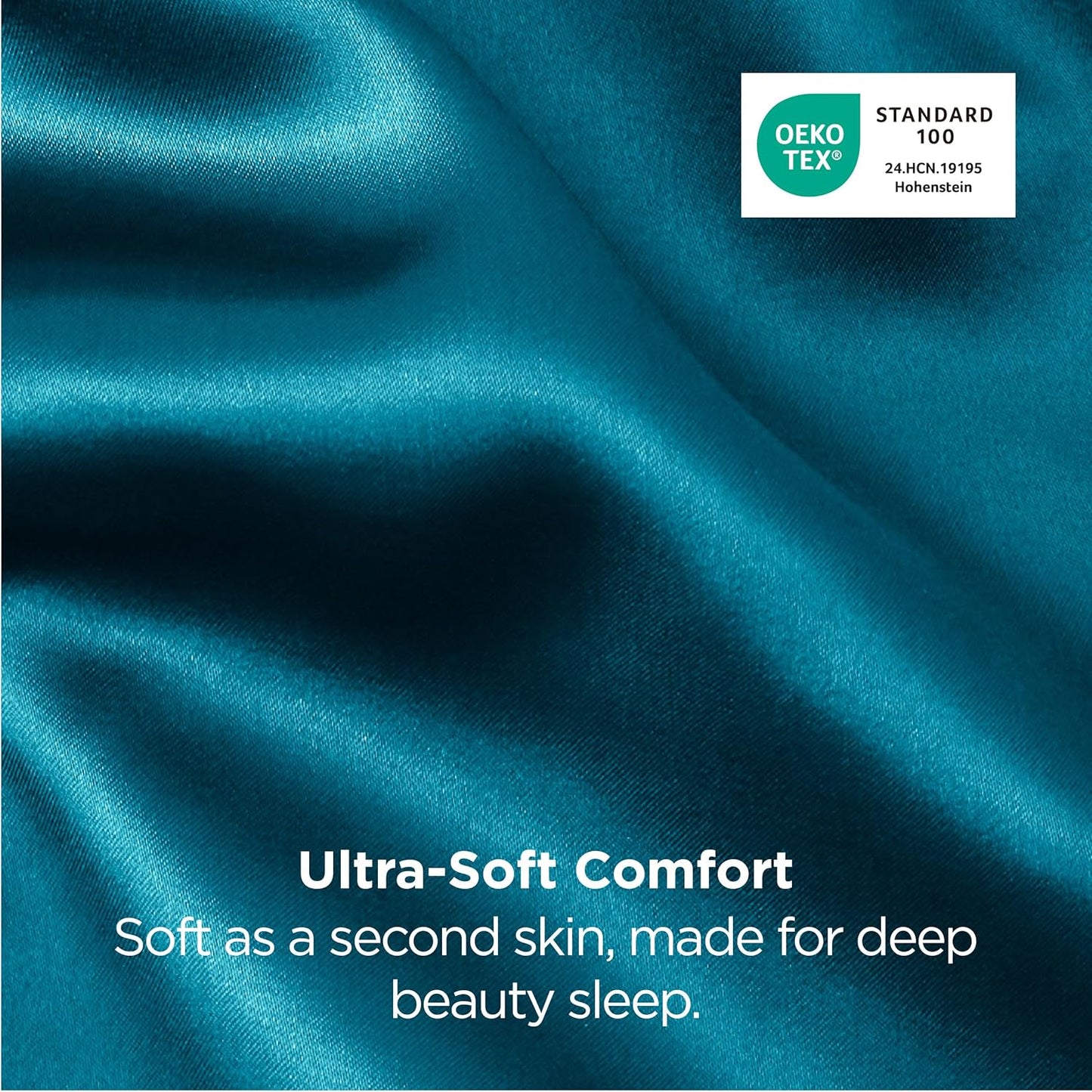 Bedsure Satin Pillowcases - Luxurious Silk-Like Queen Size Set of 2 | Teal, 20x30 Inches, Envelope Closure