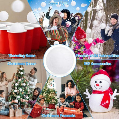 Luces 80 PCS Soft Fake Snow Balls - Indoor & Outdoor Winter Fun | Perfect for Christmas Games
