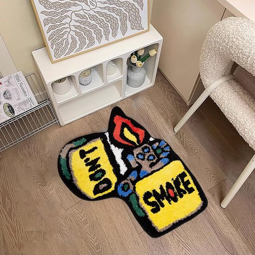 LAKEA Yellow Lighter Flocking Rug - Soft Bedroom Carpet & Bathmat | Aesthetic Home Decor (27.6" x 22.4")