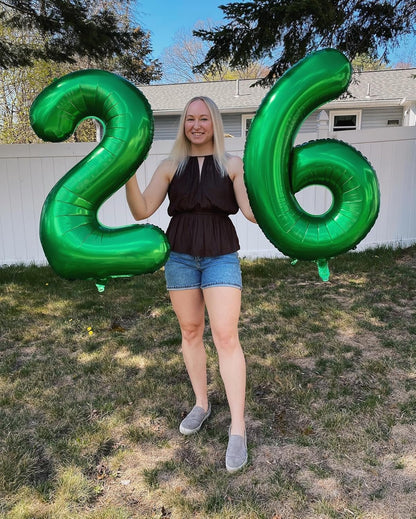 Number 6 Balloon by [Brand Name] - 40 Inch Dark Green Giant Foil Balloon for 6th Birthday Party Decorations