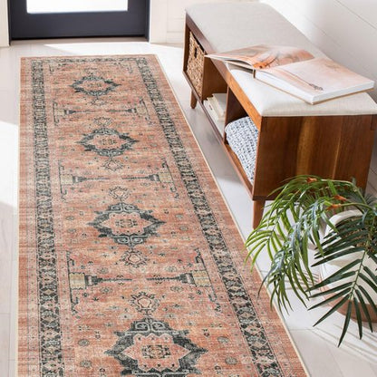 Hallway Washable Runner Rug - Vintage Soft Non-Slip Indoor Carpet | 2'6''x14'' for Kitchen & Entryway
