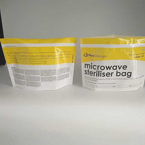 Max Strength Pro Microwave Steam Sterilizer Bags 20pc for Baby Bottles, Soothers, Teethers, Breast Pump Parts, Training Cups, Accessories, Reusable Large Bags, 20 Uses Per Bag, Easy Tracking System
