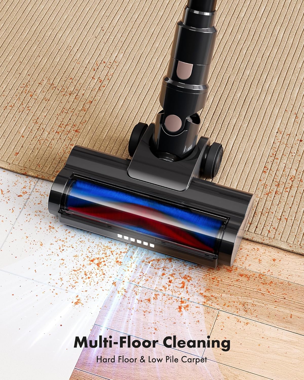 Trucozie Cordless Vacuum Cleaner - 8-in-1 Lightweight Design with 45 Minutes Runtime | Powerful Suction for Home, Hardwood Floors, and Pet Hair