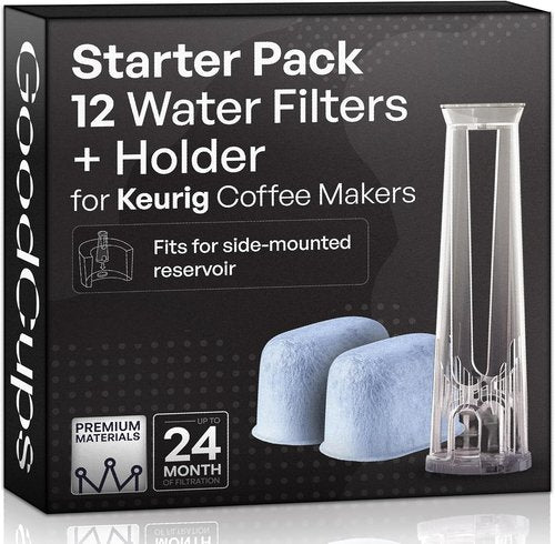 Keurig Water Filter Holder & 12 Filters | Compatible with K-Supreme, K-Slim, K-Express & More