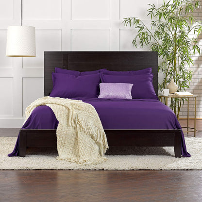 Pure Bamboo Twin Sheets - 100% Organic Viscose Bed Sheet Set | Luxuriously Soft & Cooling, Purple