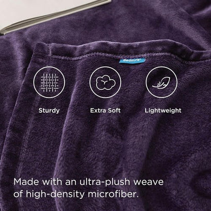 Bedsure GentleSoft Fleece Blanket - Lightweight Plush Cozy Twin Size Purple 60x80 Inches for Home & Travel