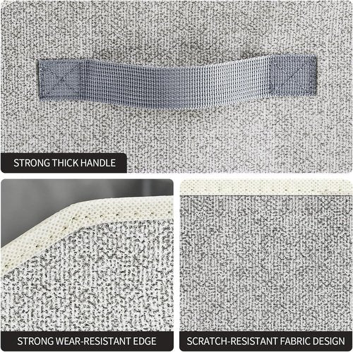 Homsorout Storage Bins - Large Trapezoid Closet Organizers with Handles | 6 Pack Light Gray Fabric Baskets