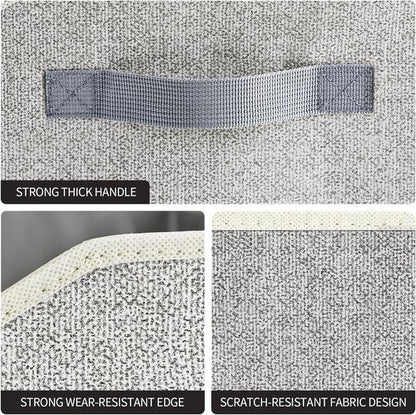 Homsorout Storage Bins - Large Trapezoid Closet Organizers with Handles | 6 Pack Light Gray Fabric Baskets