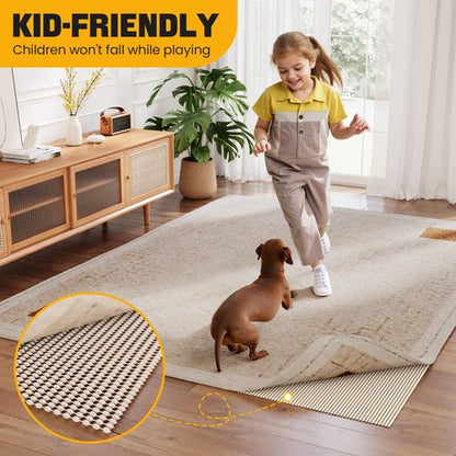 Jorvila Non-Slip Rug Pad Gripper 2x8 Feet, Anti Skid Mat for Kitchen Hallway Runner Rug, Keep Rugs in Position and Safe, Thick Cushioned Carpet Pad for Hardwood Floors Protection