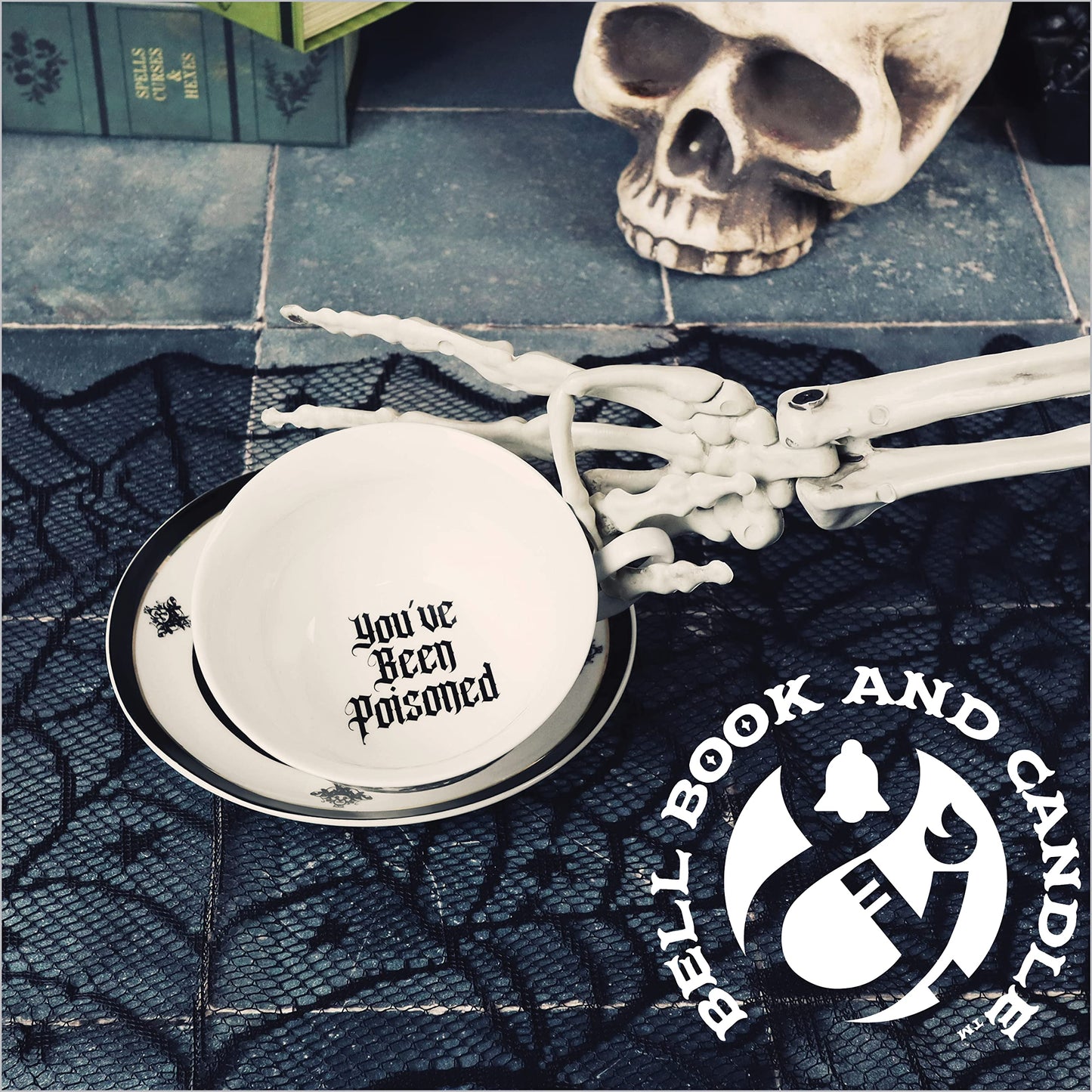 You've Been Poisoned Tea Cup and Saucer Set - Witchy Gifts, Goth Gifts For Women, Spooky - Funny Gifts For Women, Female Friend Gift Ideas, Funny Mug