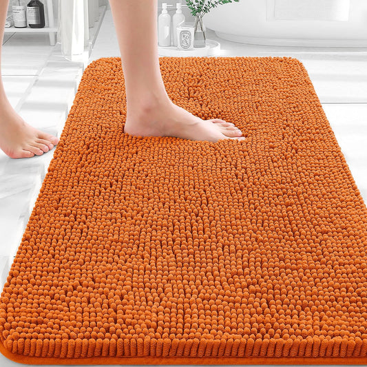 OLANLY Bathroom Rugs - Extra Soft Absorbent Chenille Bath Mats | 36x24, Quick Dry, Machine Washable, Clay