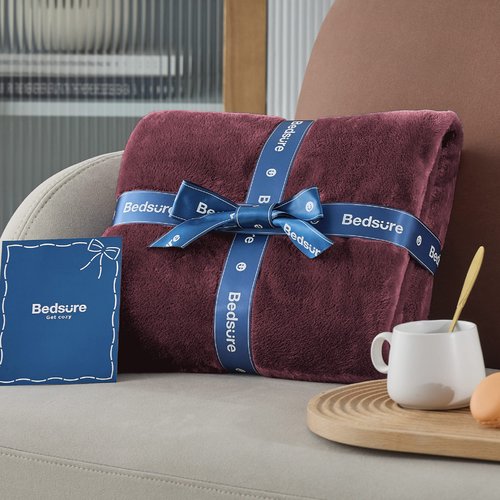Bedsure GentleSoft Fleece Blanket Twin Size Burgundy - 300GSM Lightweight Plush Fuzzy Cozy Soft Warm Blanket for Bed, Sofa, Couch, Travel, Camping, 60x80 inches