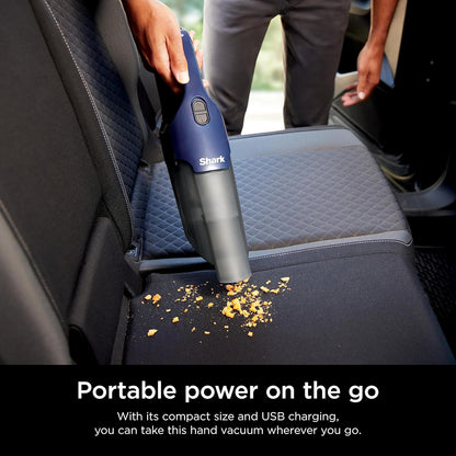 Shark Cyclone Handheld Vacuum - HyperVelocity Suction with 8" Crevice Tool | Navy Blue/Grey