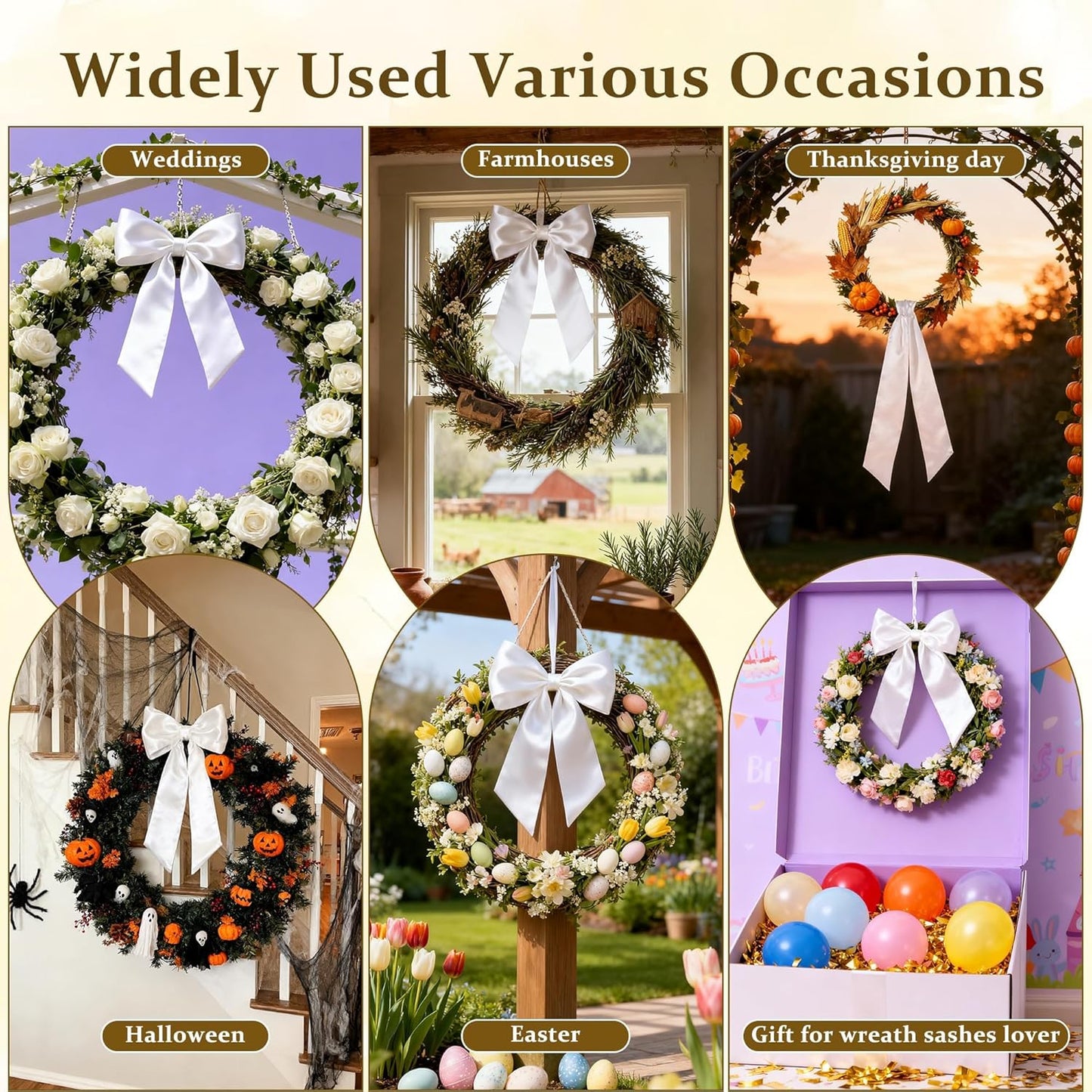 Regine Switzerland White Satin Blank Sash - Perfect for Wedding Embroidery & Holiday Decor | 2 Pieces