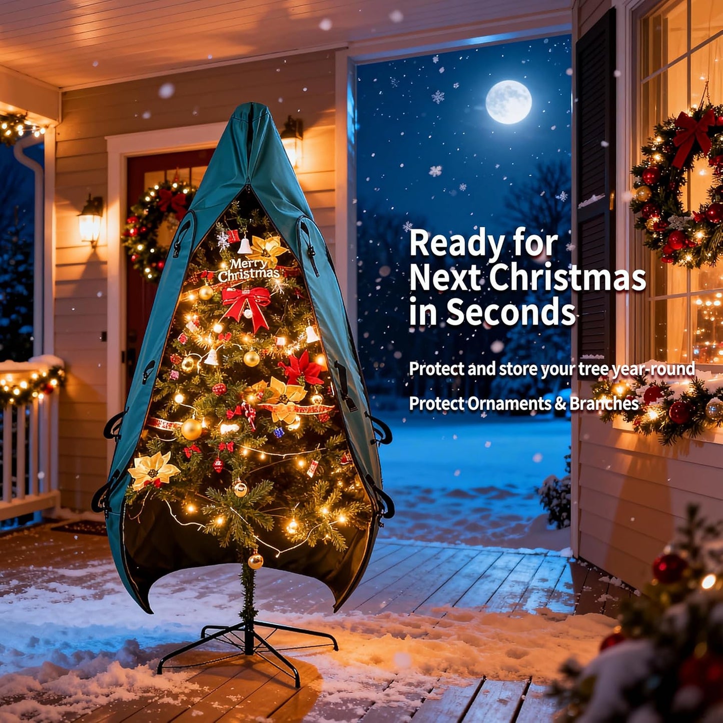 Upright Christmas Tree Storage Bag - 7.5 Ft Cover for 6 to 7.5 Ft Trees | Durable Protection