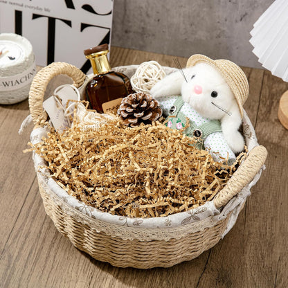 Mefleet 1/2 LB Crinkle Cut Paper Shred Filler 8 oz Brown Crinkle Shredded Paper for Gift Box - Gift Basket Bag Filler - Grass Cushion Stuffing for Easter, Mother's day, Birthday Packaging Wrapping