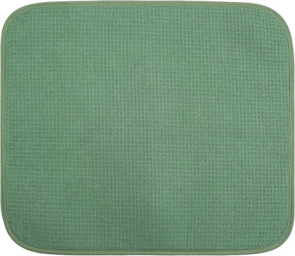 OGGI Microfiber Dish Drying Mat - Absorbent & Reversible Kitchen Pad, 16"x18", Large, Sage Color