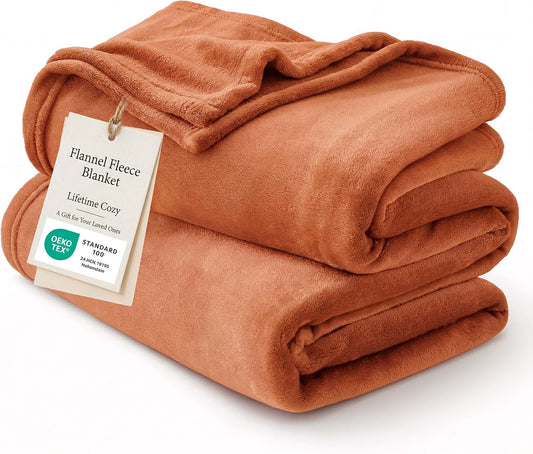 Bedsure GentleSoft Fleece Blanket - Cozy Small Throw for Kids | 43x55 Inches, Dark Orange