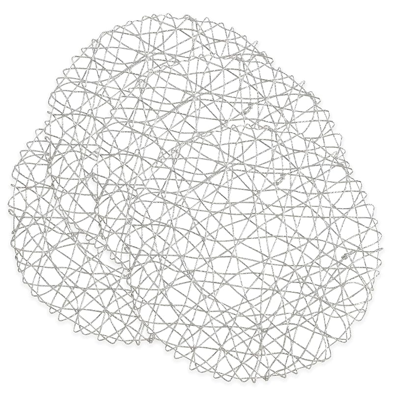 Intricate Wire Nest Placemats Set of 4, 15" - Silver