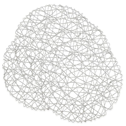 Intricate Wire Nest Placemats Set of 4, 15" - Silver