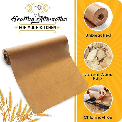 Baker’s Signature Unbleached Parchment Paper Roll - Non-Stick 15 in x 210 ft | 2-Pack 520 Sq.Ft Total