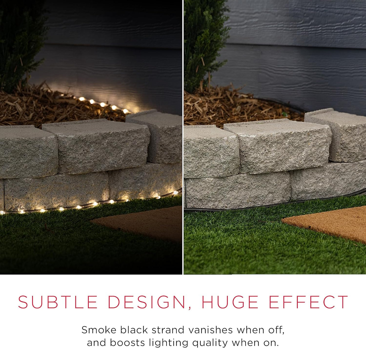 UltraPro LED Rope Lights - 50ft Premium Smoke Black | Warm White 3000K | Flexible & Durable Indoor/Outdoor Lighting