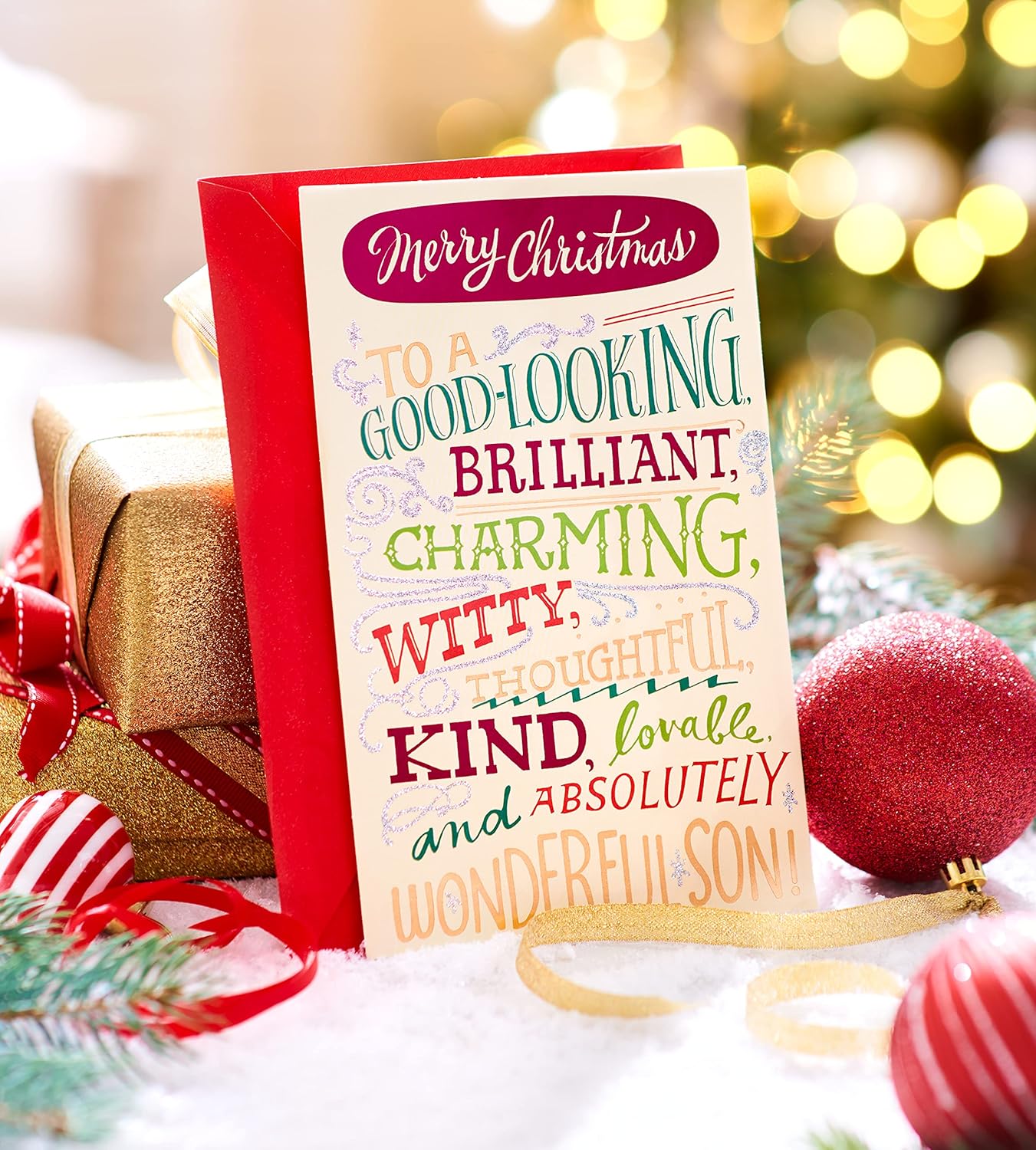 American Greetings Funny Christmas Card - Silly Holiday Greeting for Son | Celebrating His Wonderful Traits