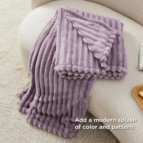 Bedsure GentleSoft Throw Blanket - Cozy Light Purple Couch Blanket for Women | Perfect Gift for Mom, 50x60 Inches