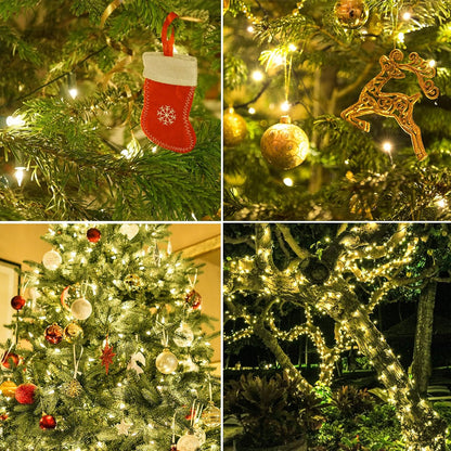 Skiennix 100-Count Warm White LED Christmas String Lights - 35 Ft Green Wire, UL Certified for Indoor/Outdoor Use