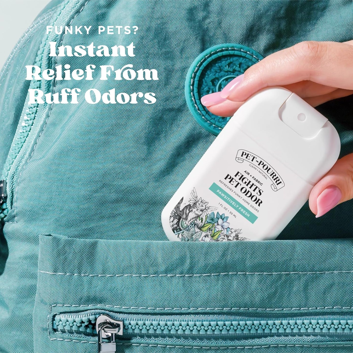 Poo-Pourri Pawsitively Fresh Pocket Deodorizer Spray - Natural Pet Odor Remover for Dogs & Cats - Vet Recommended